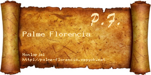 Palme Florencia névjegykártya